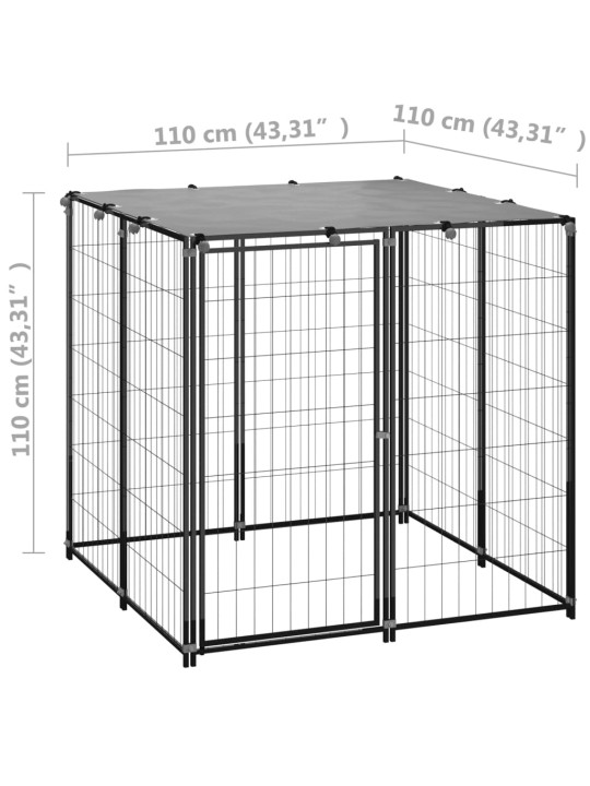 Koeraaedik, must, 110x110x110 cm, teras