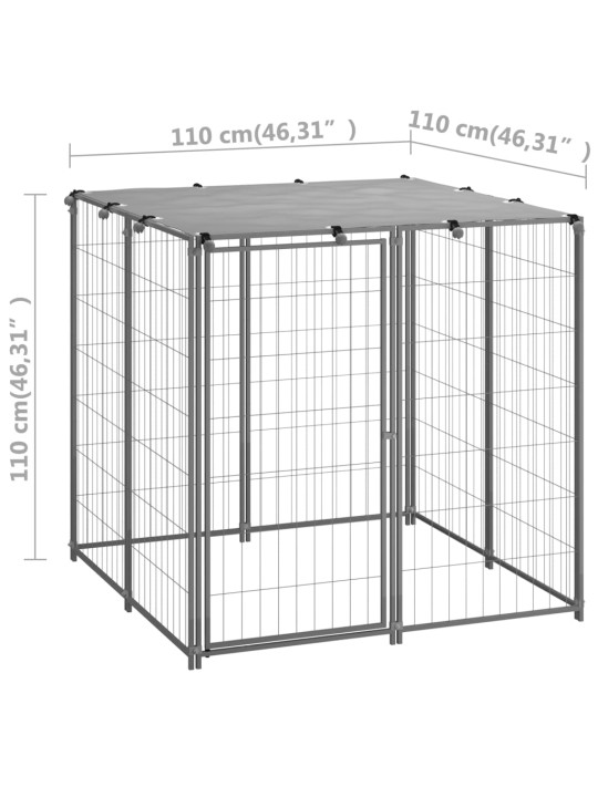 Koeraaedik, hõbedane, 110x110x110 cm, teras