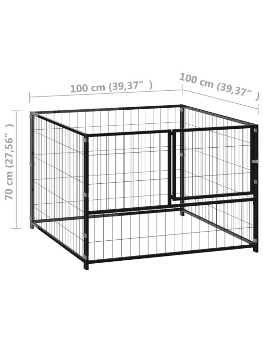 Koeraaedik, must, 100 x 100 x 70 cm, teras