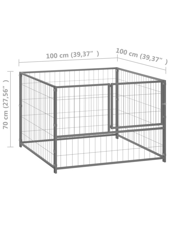 Koeraaedik, hõbedane, 100 x 100 x 70 cm, teras