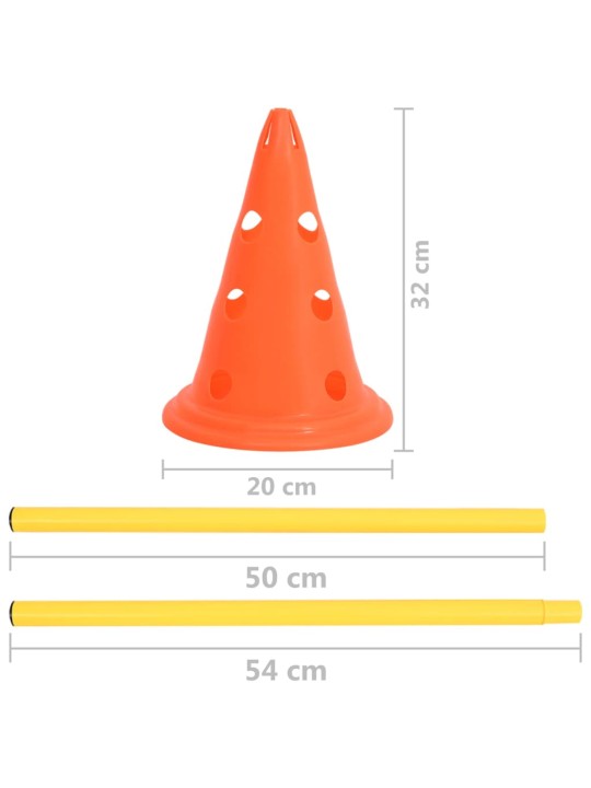 Koerte takistusraja komplekt, oranž ja kollane