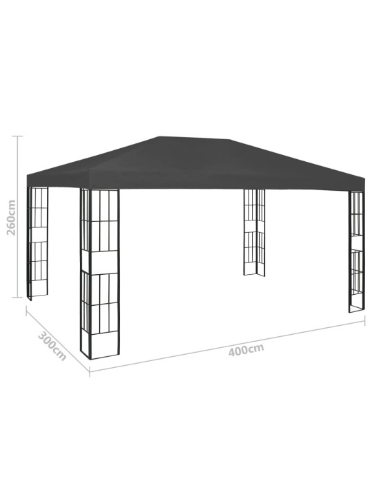 Varjualune, LED-nöörvalgustitega, 3 x 4 m, antratsiithall