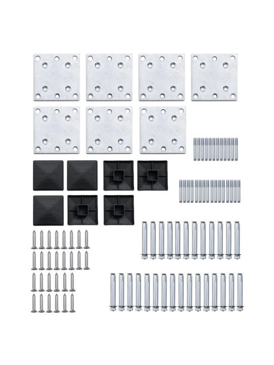 Aiapaneelide komplekt, wpc, 965 x (105-186) cm, must