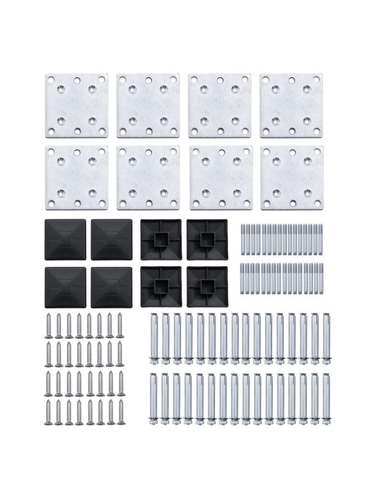 Aiapaneelide komplekt, wpc, 1138 x (105-186) cm, must