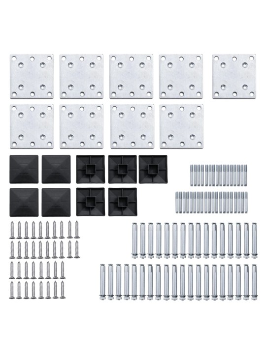 Aiapaneelide komplekt, wpc, 1311 x (105-186) cm, must