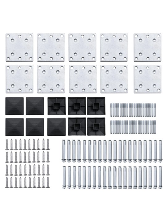 Aiapaneelide komplekt, wpc, 1484 x (105-186) cm, must