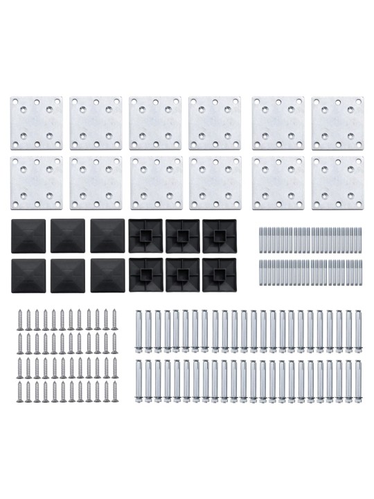 Aiapaneelide komplekt, wpc, 1830 x (105-186) cm, must