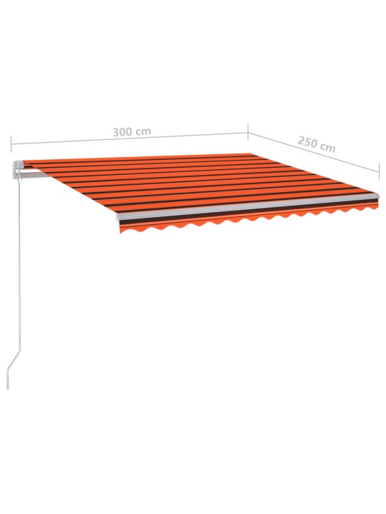 KÄSITSI SISSETÕMMATAV VARIKATUS LED 300 X 250 CM ORANŽ JA PRUUN