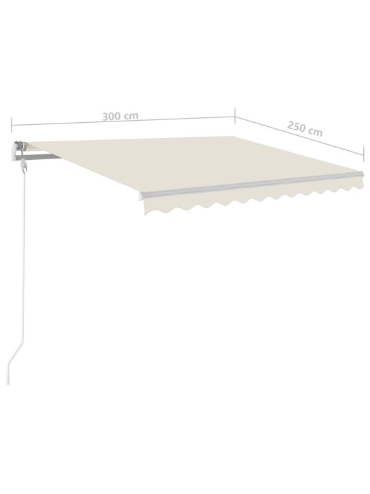 Automaatne varikatus ledi ja tuuleanduriga 300x250 cm kreemjas