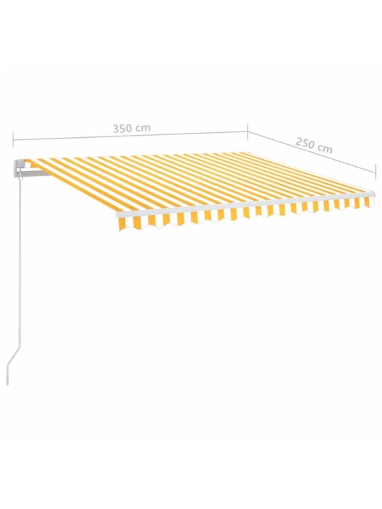 KÄSITSI SISSETÕMMATAV VARIKATUS, LED, 350X250 CM KOLLANE, VALGE