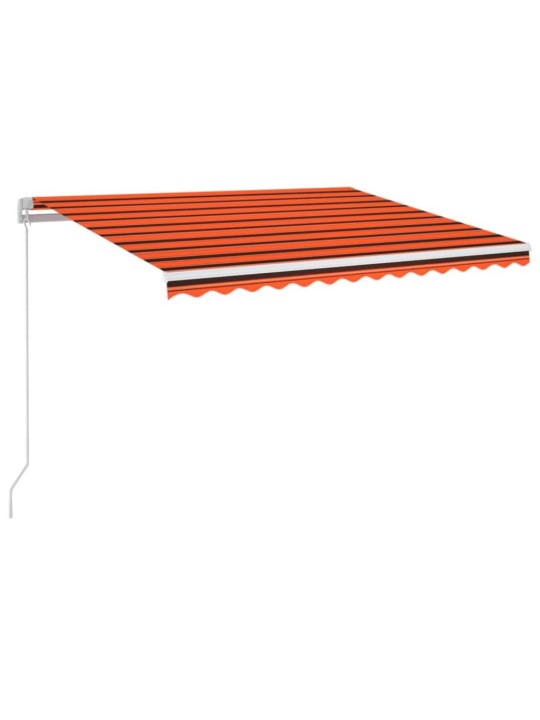 KÄSITSI SISSETÕMMATAV VARIKATUS, LED 350X250 CM, ORANŽ JA PRUUN