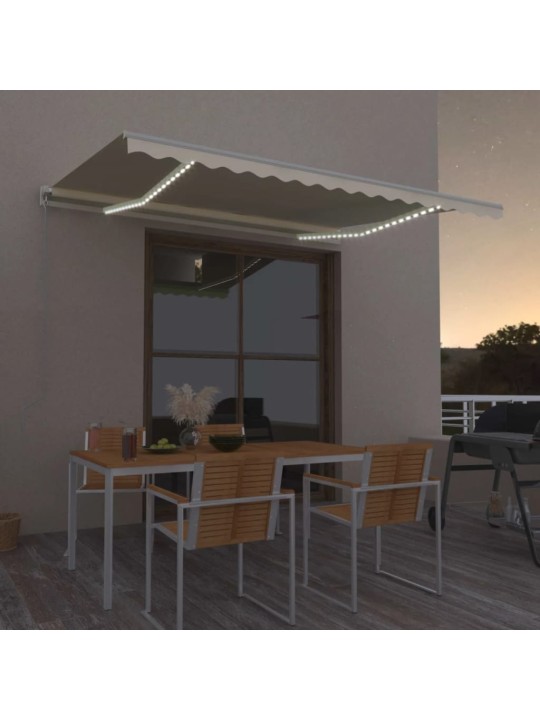 KÄSITSI SISSETÕMMATAV VARIKATUS, LED, 450X300 CM, KREEMJAS