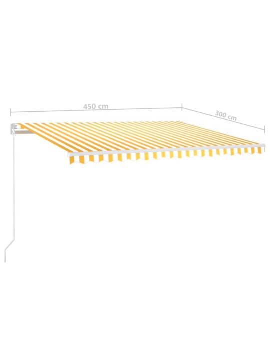KÄSITSI SISSETÕMMATAV VARIKATUS, LED, 450X300 CM KOLLANE, VALGE