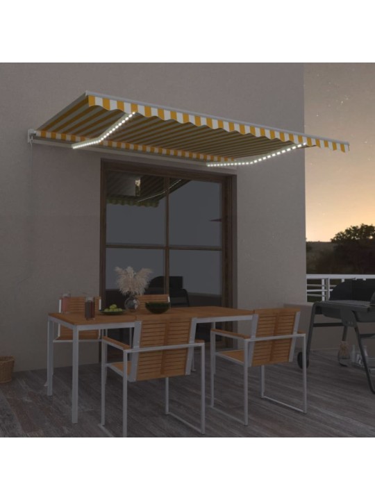 KÄSITSI SISSETÕMMATAV VARIKATUS, LED, 450X300 CM KOLLANE, VALGE
