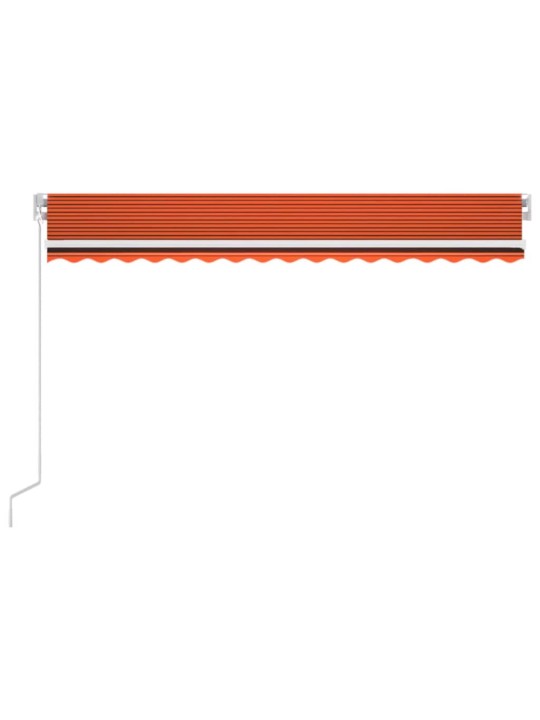 KÄSITSI SISSETÕMMATAV VARIKATUS, LED 450X300 CM, ORANŽ JA PRUUN