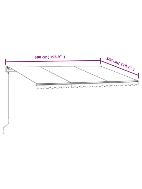 AUTOMAATSELT SISSETÕMMATAV VARIKATUS 500X300 CM KOLLANE, VALGE