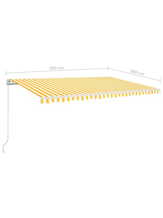 Automaatne varikatus led, tuuleandur, 500x300 cm, kollane/valge