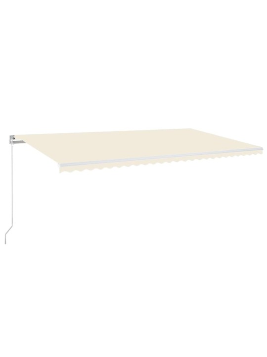 Käsitsi sissetõmmatav varikatus LED-iga, 600 x 300 cm, kreemjas