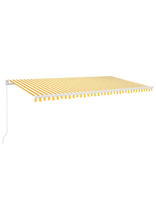 Käsitsi sissetõmmatav varikatus LED, 600x300 cm, kollane, valge