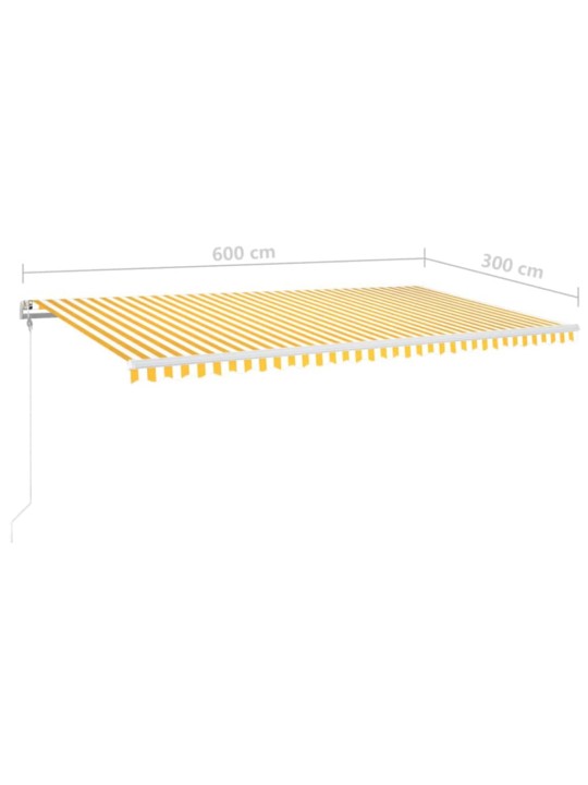 Automaatne varikatus led, tuuleandur 600x300 cm, kollane/valge