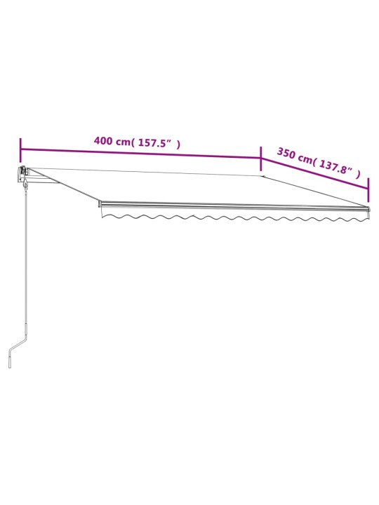 Automaatselt sissetõmmatav varikatus, 400x350 cm kreemjas