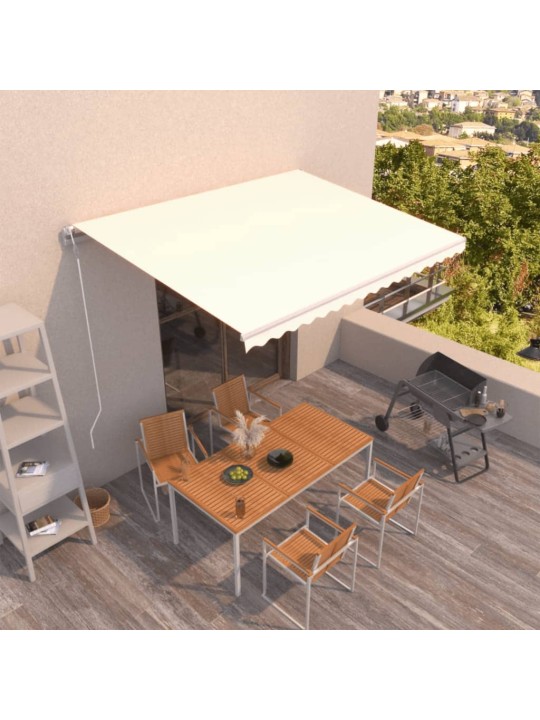 Automaatselt sissetõmmatav varikatus, 400x350 cm kreemjas