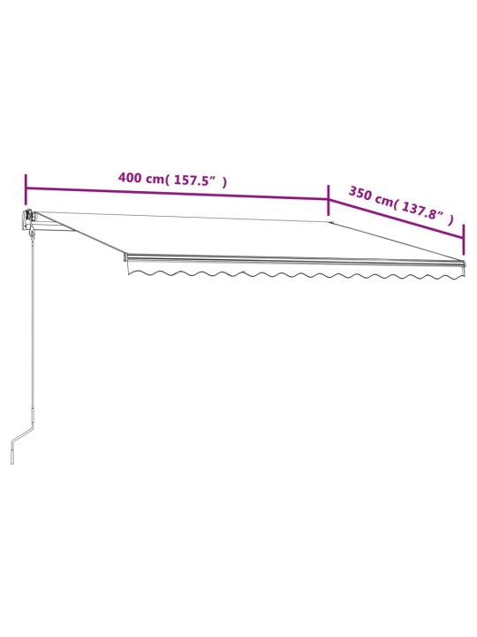 AUTOMAATSELT SISSETÕMMATAV VARIKATUS 400X350 CM KOLLANE, VALGE