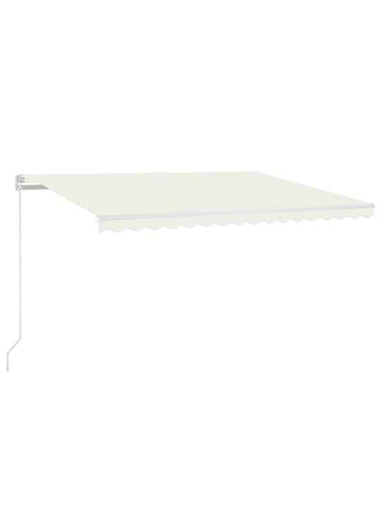 Käsitsi sissetõmmatav varikatus LED-iga, 450 x 350 cm, kreemjas