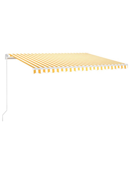 Käsitsi sissetõmmatav varikatus LED, 450x350 cm, kollane/valge