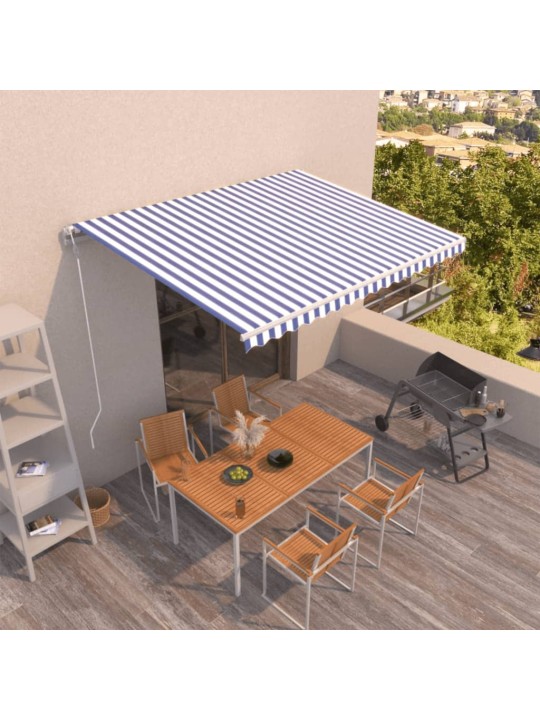 AUTOMAATSELT SISSETÕMMATAV VARIKATUS 450X350 CM SININE JA VALGE