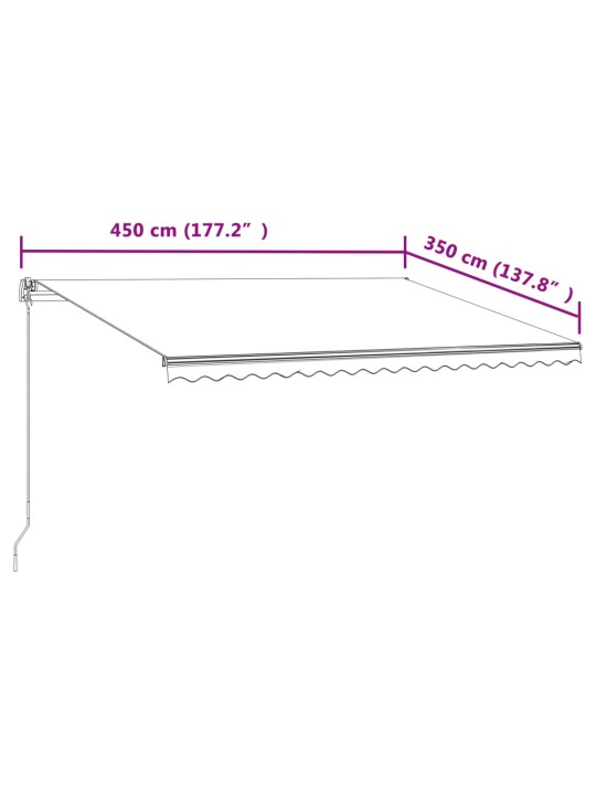 AUTOMAATSELT SISSETÕMMATAV VARIKATUS, 450 X 350 CM, ORANŽ/PRUUN