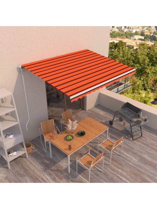 AUTOMAATSELT SISSETÕMMATAV VARIKATUS, 450 X 350 CM, ORANŽ/PRUUN