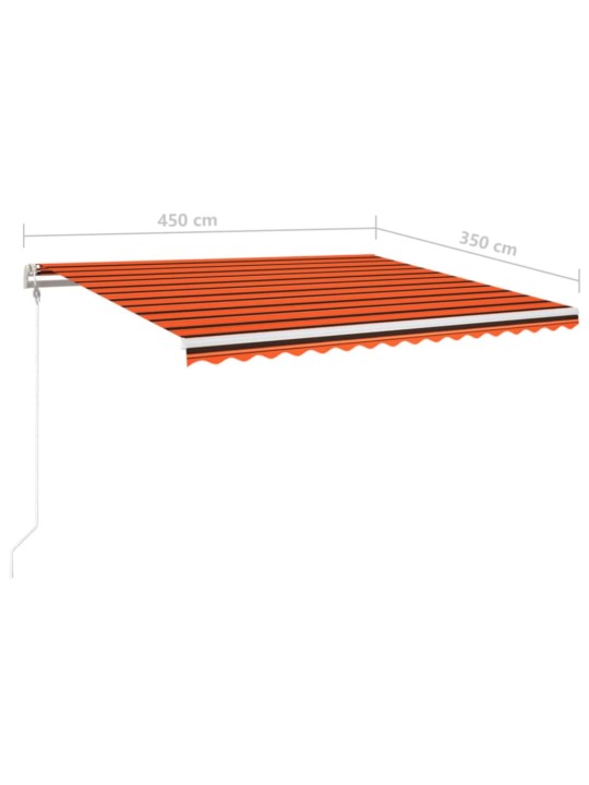 Automaatne varikatus, led, tuuleandur, 450x350 cm, oranž/pruun