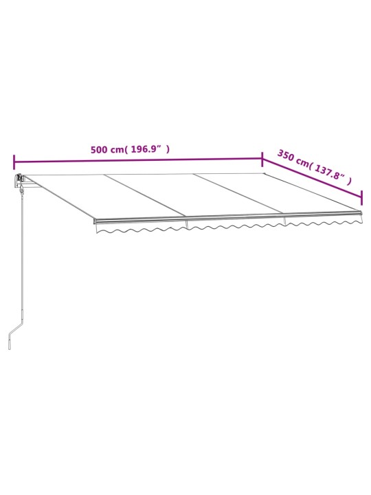 AUTOMAATSELT SISSETÕMMATAV VARIKATUS, 500X350 CM, KOLLANE/VALGE