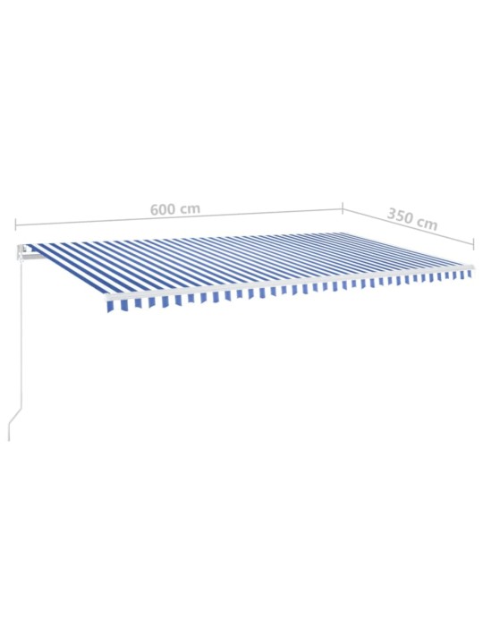 KÄSITSI SISSETÕMMATAV VARIKATUS 600X350 CM SININE JA VALGE