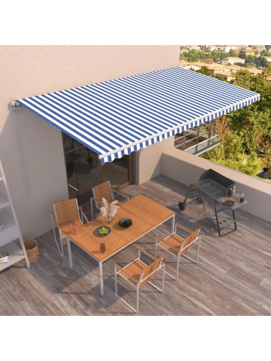 KÄSITSI SISSETÕMMATAV VARIKATUS 600X350 CM SININE JA VALGE