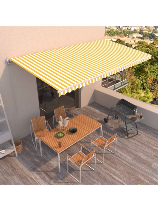 KÄSITSI SISSETÕMMATAV VARIKATUS 600 X 350 CM, KOLLANE JA VALGE