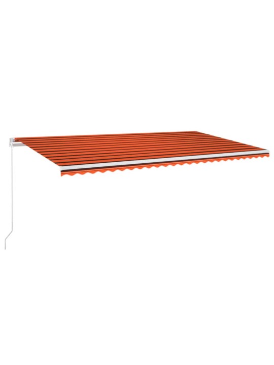 Käsitsi sissetõmmatav varikatus LED, 600x350 cm, oranž ja pruun