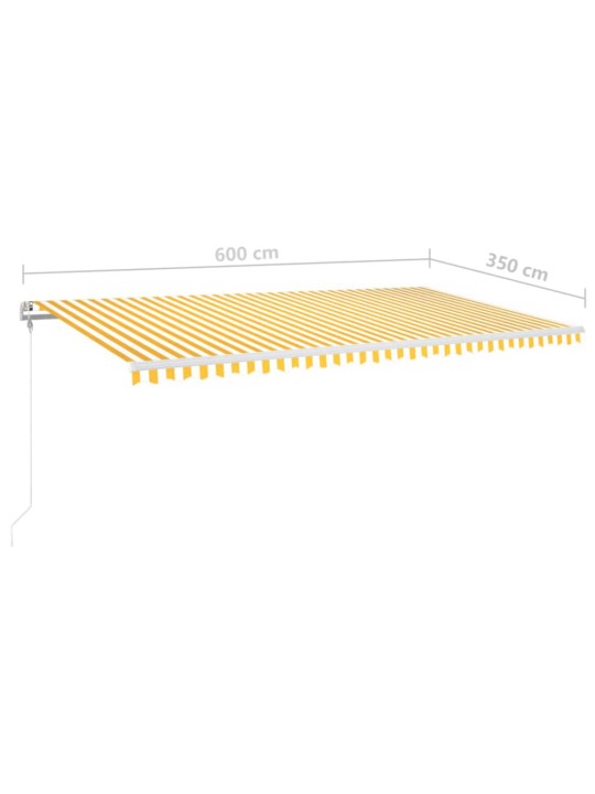 Automaatne varikatus, LED, tuuleandur, 600x350 cm kollane/valge