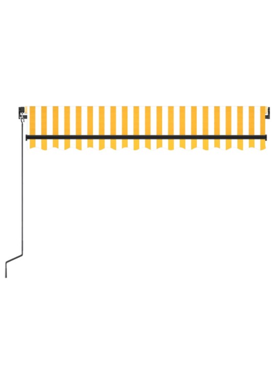 Käsitsi sissetõmmatav varikatus, 350x250 cm kollane ja valge