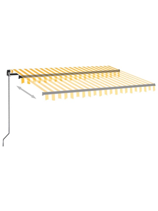 Käsitsi sissetõmmatav varikatus, LED, 350x250 cm kollane, valge