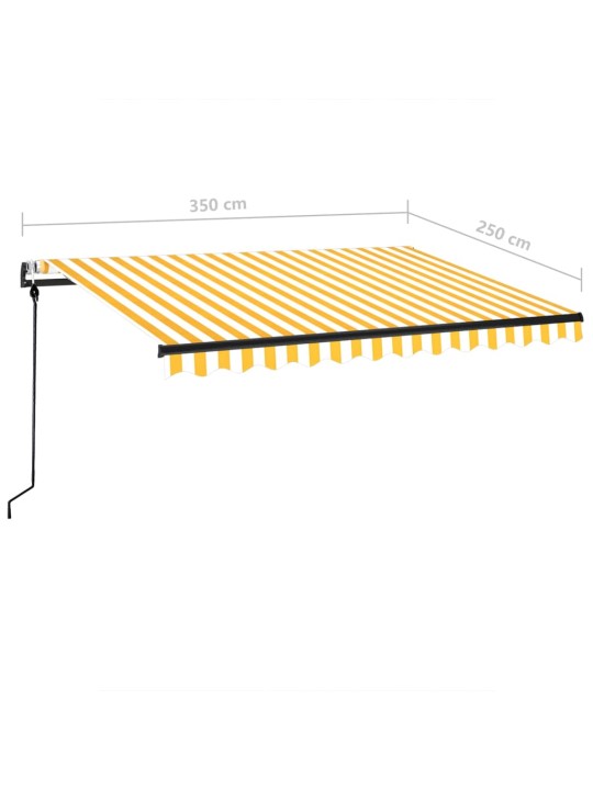 Automaatselt sissetõmmatav varikatus 350x250 cm kollane, valge