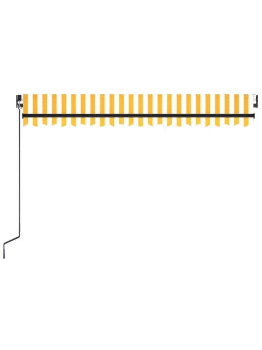 Käsitsi sissetõmmatav varikatus 450x300 cm kollane, valge