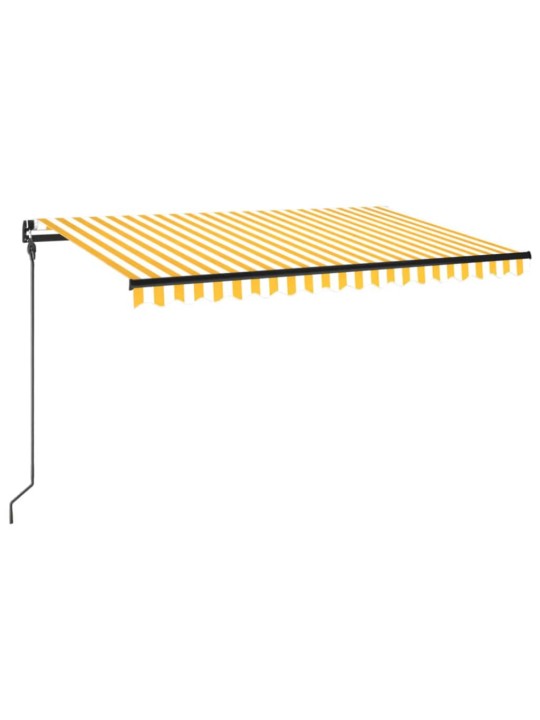 Käsitsi sissetõmmatav varikatus, LED, 450x300 cm kollane, valge