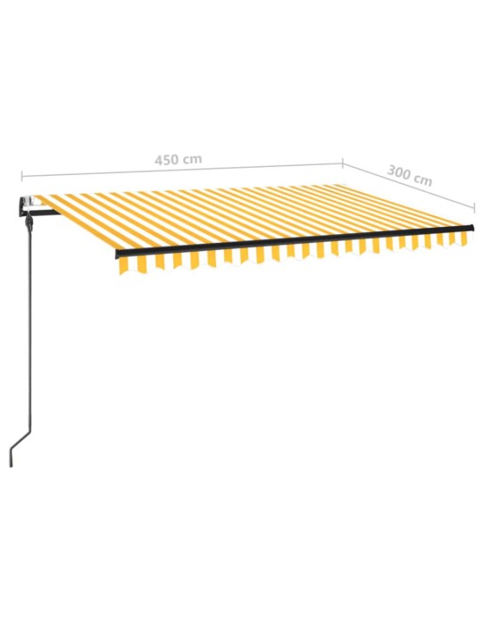 Automaatselt sissetõmmatav varikatus 450x300 cm kollane, valge