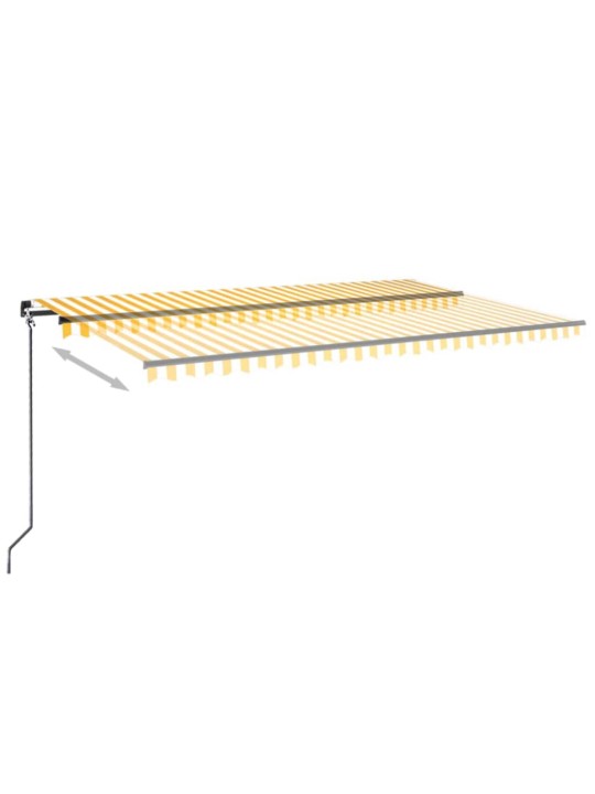 Käsitsi sissetõmmatav varikatus led, 500x300 cm kollane, valge