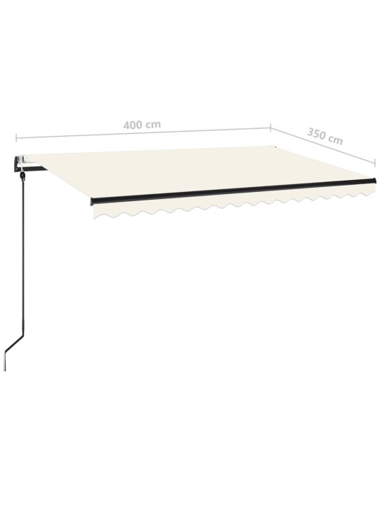 Automaatne varikatus, LED ja tuuleandur, 400 x 350 cm, kreemjas