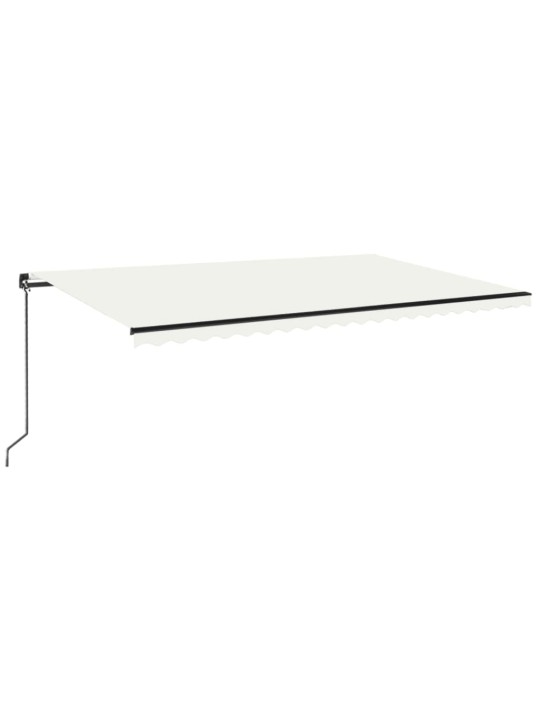 Käsitsi sissetõmmatav varikatus led-iga, 500 x 350 cm, kreemjas