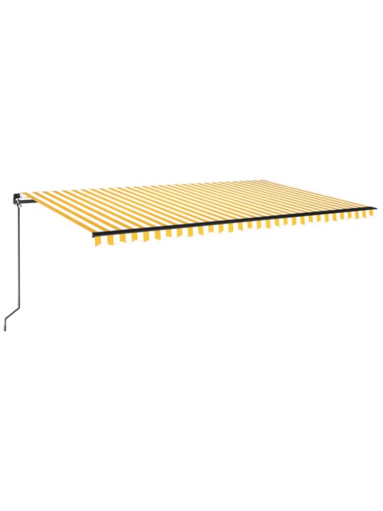 Käsitsi sissetõmmatav varikatus led, 500x350 cm, kollane/valge