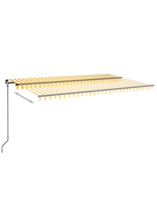 Käsitsi sissetõmmatav varikatus led, 500x350 cm, kollane/valge